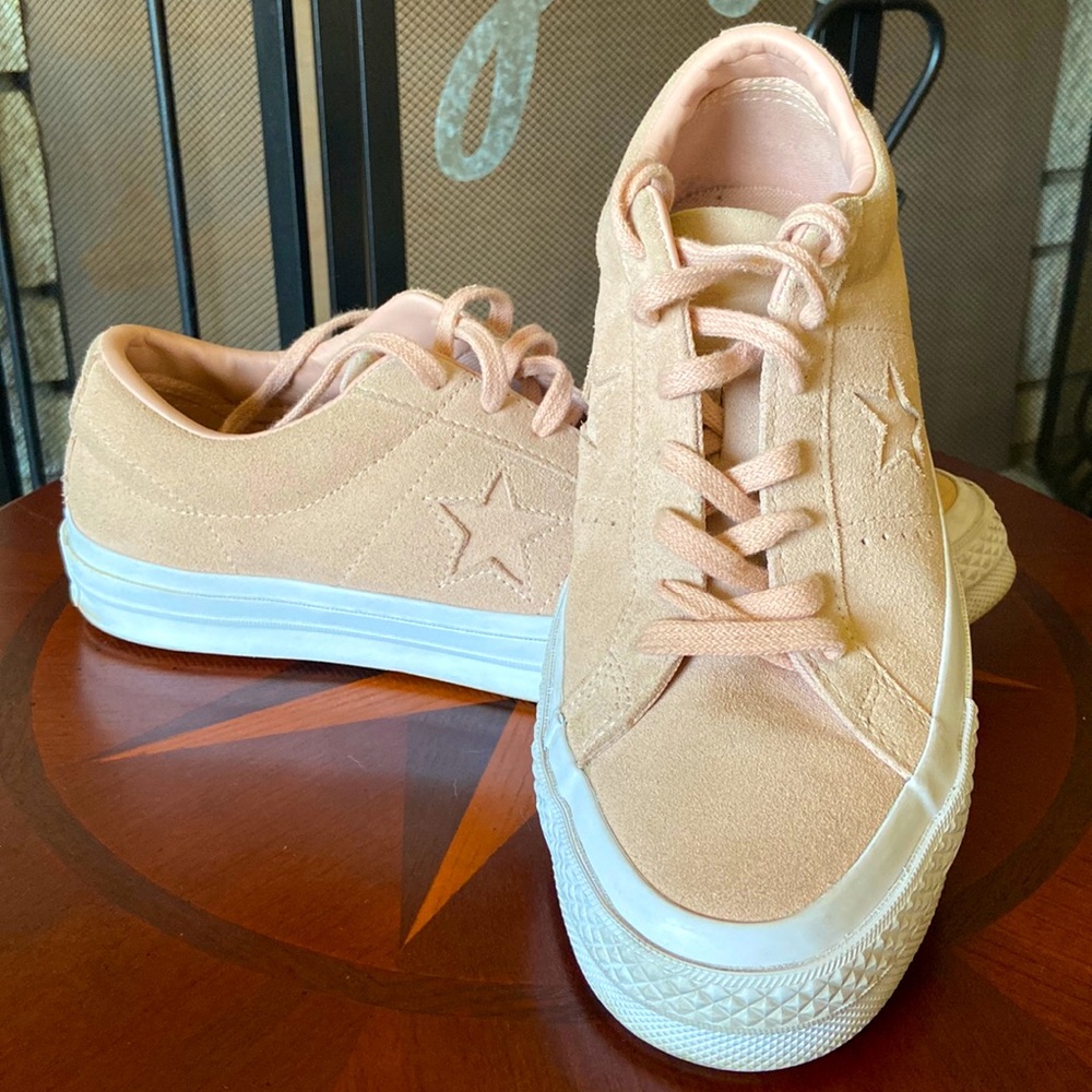 Converse pink suede sneakers